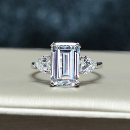 Emerald-Cut Zircon 925 Sterling Silver Ring