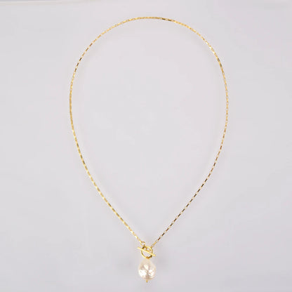 Freshwater Pearl Toggle 925 Sterling Silver Necklace