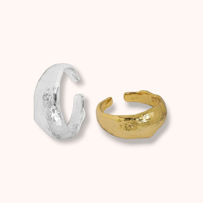 Hammered Adjustable 925 Sterling Silver Ring