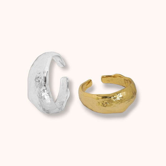 Hammered Adjustable 925 Sterling Silver Ring
