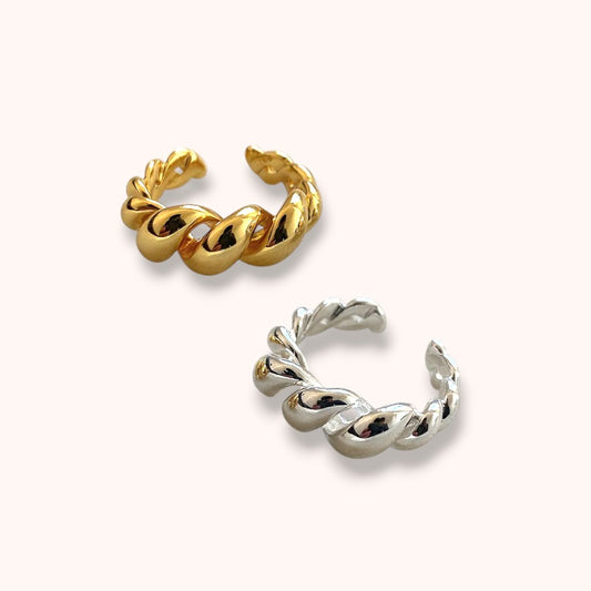 Chunky Twisted Adjustable 925 Sterling Silver Ring