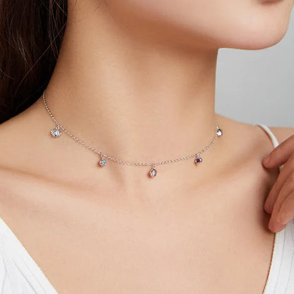 Seashell Love 925 Sterling Silver Necklace – Pavé CZ Ocean Charm