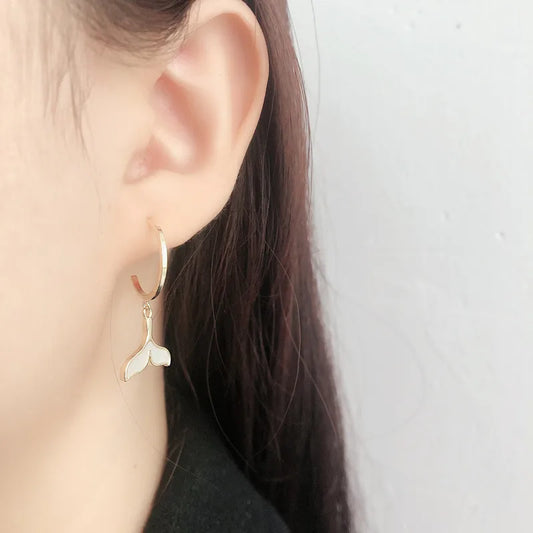 Whale Tail Hoop Earrings – 925 Sterling Silver