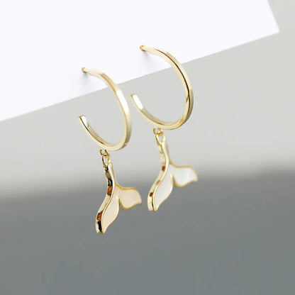 Whale Tail Hoop Earrings – 925 Sterling Silver