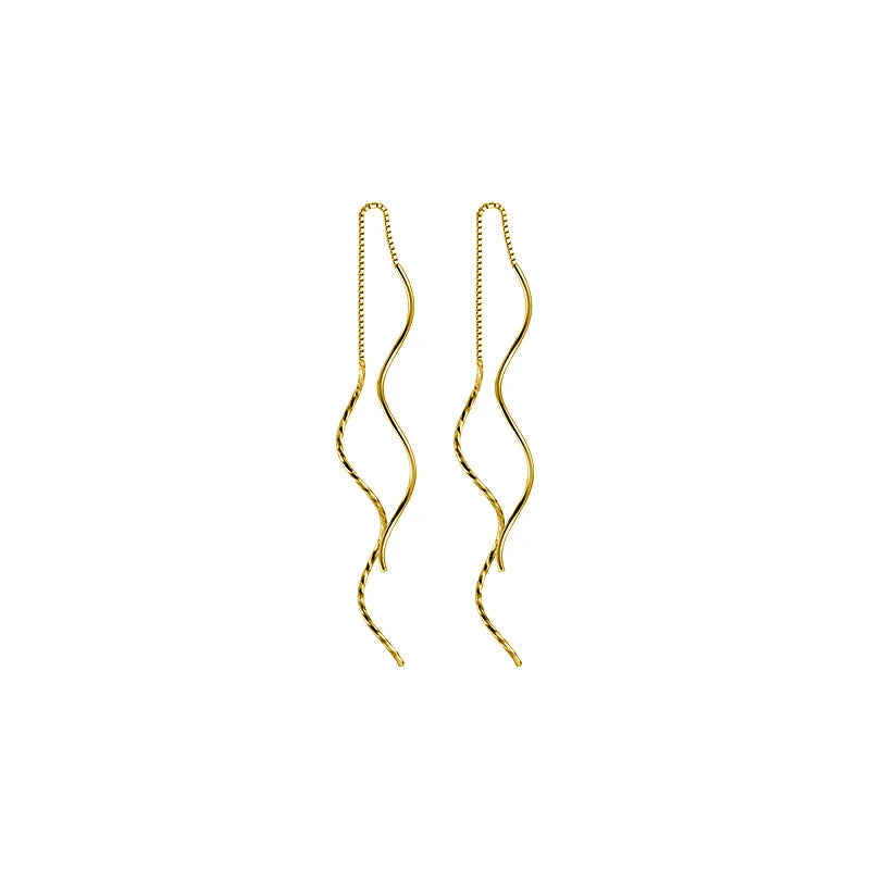 Wave Threader 925 Sterling Silver Earrings