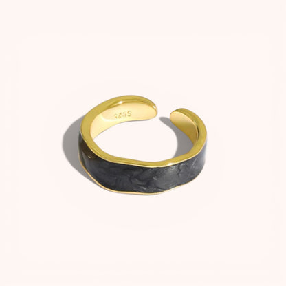 Cream Pearl Enamel 925 Sterling Silver Ring