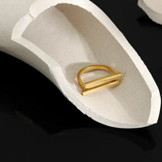 Geometric Bar Adjustable 925 Sterling Silver Ring