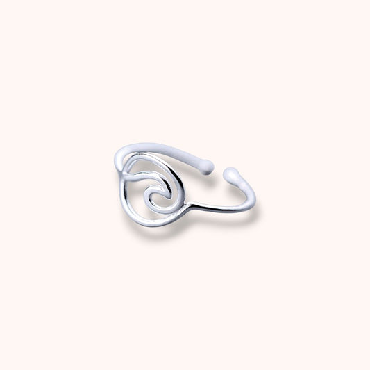Round Wave 925 Sterling Silver Ring