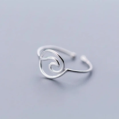 Round Wave 925 Sterling Silver Ring