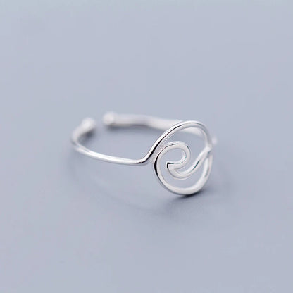 Round Wave 925 Sterling Silver Ring