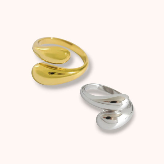Liquid Drop Adjustable 925 Sterling Silver Ring