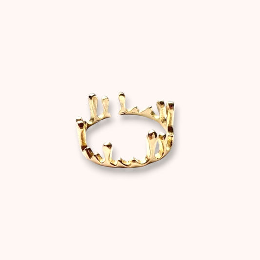 Wave Crest Gold Plated 925 Sterling Silver ring