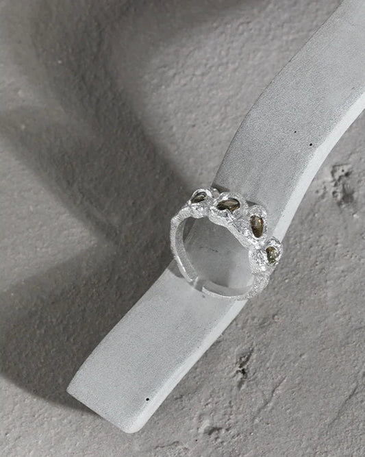 Chunky Organic Textured 925 sterling silver Ring