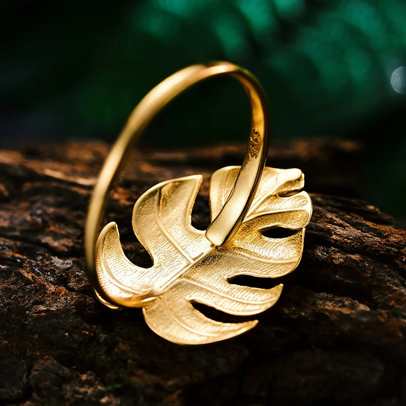Monstera Leaf 925 Sterling Silver Ring