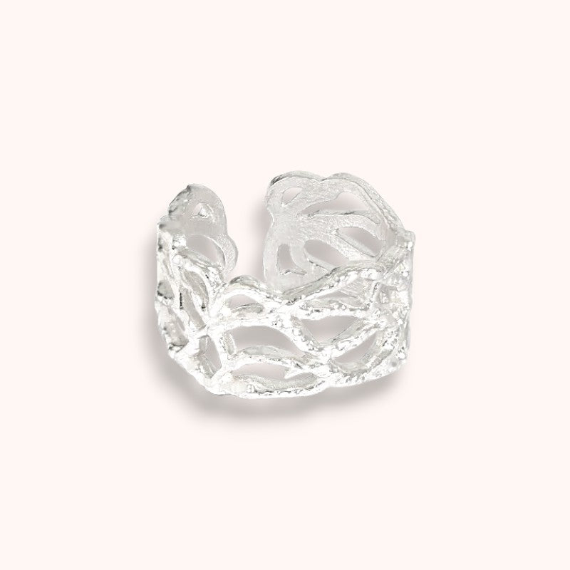 Tide Texture Adjustable 925 Sterling Silver Ring