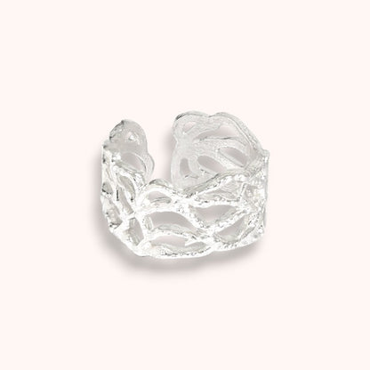 Tide Texture Adjustable 925 Sterling Silver Ring