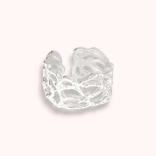 Tide Texture Adjustable 925 Sterling Silver Ring