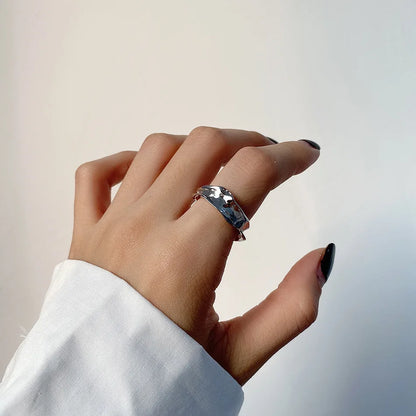 Lustura Ring – Organic Gold Textured 925 Silver Ring