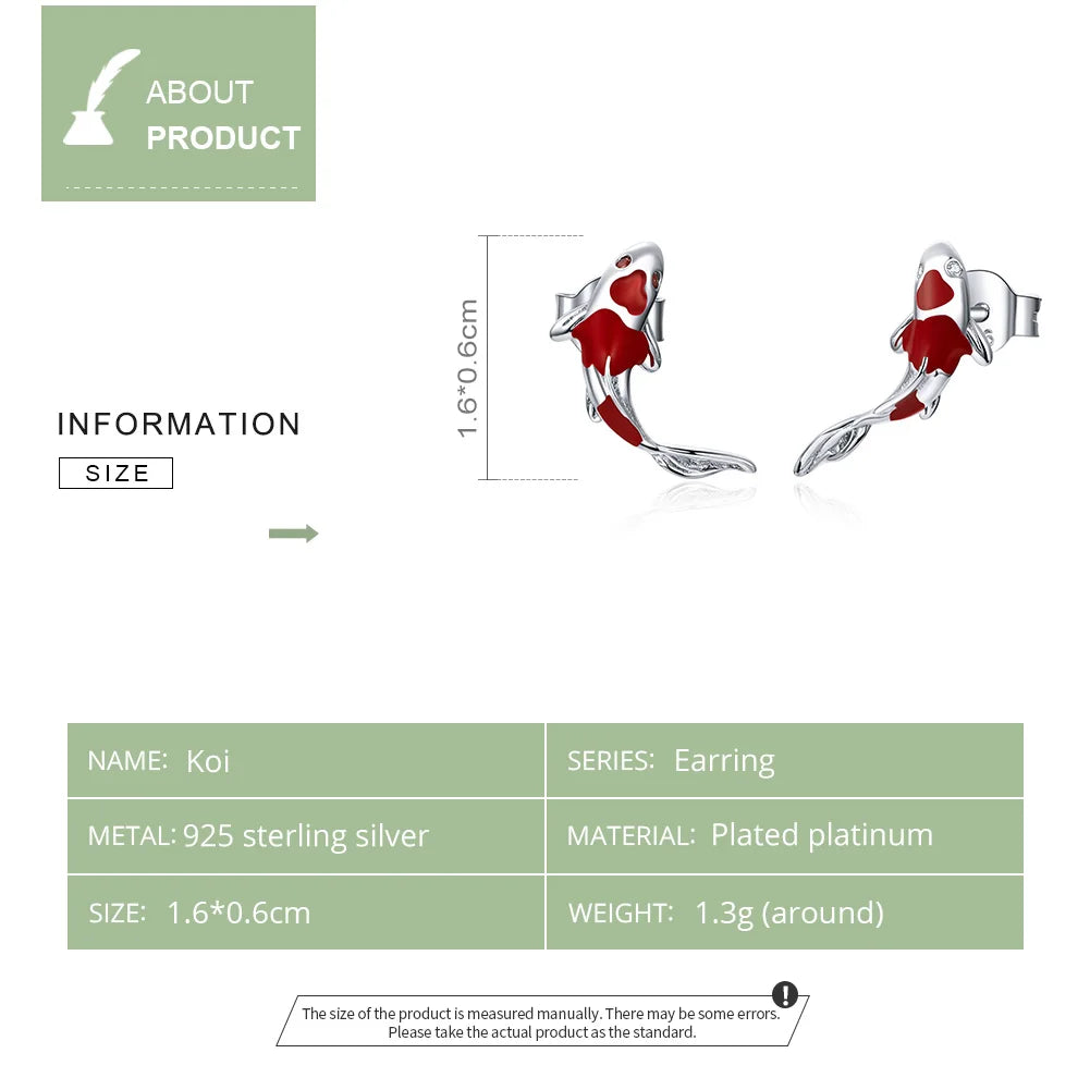 Lucky Koi 925 Sterling Silver Earrings