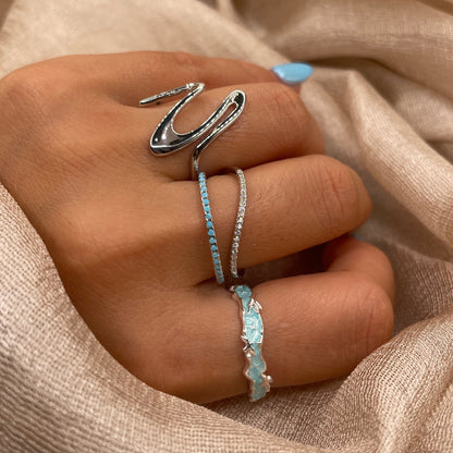 Coastal Blue 925 Sterling Silver Ring