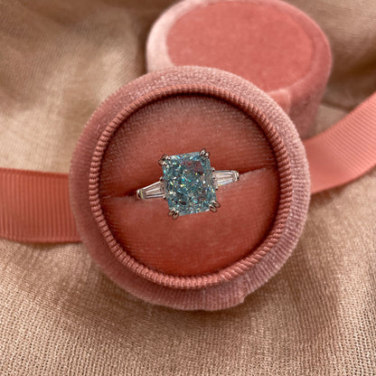 Aqua Blue Crushed Ice Cut 925 Sterling Silver Ring