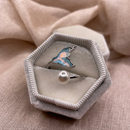 Rainbow Tail Pearl 925 Sterling Silver Ring
