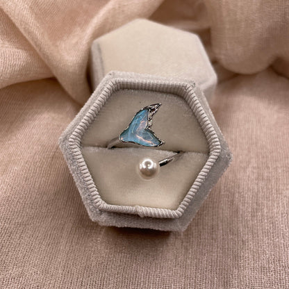 Rainbow Tail Pearl 925 Sterling Silver Ring