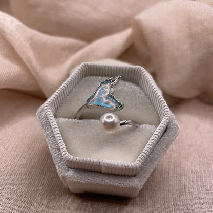 Rainbow Tail Pearl 925 Sterling Silver Ring