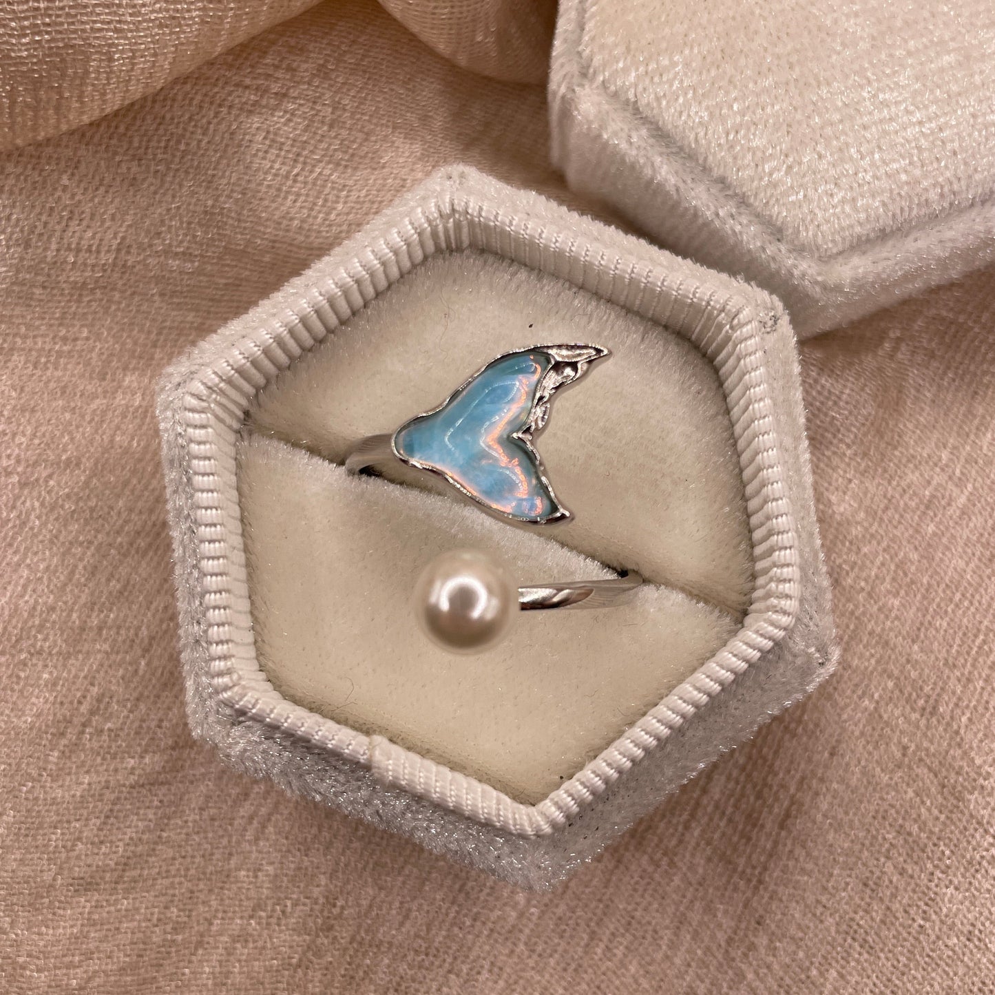 Rainbow Tail Pearl 925 Sterling Silver Ring