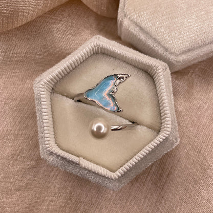 Rainbow Tail Pearl 925 Sterling Silver Ring