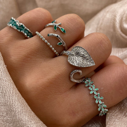 Daisy Flower Band 925 Sterling Silver Ring