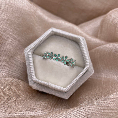 Daisy Flower Band 925 Sterling Silver Ring