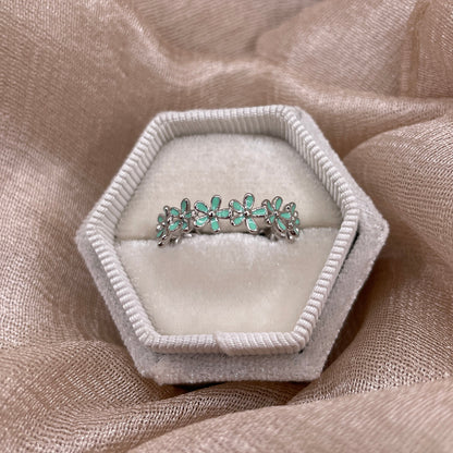 Daisy Flower Band 925 Sterling Silver Ring