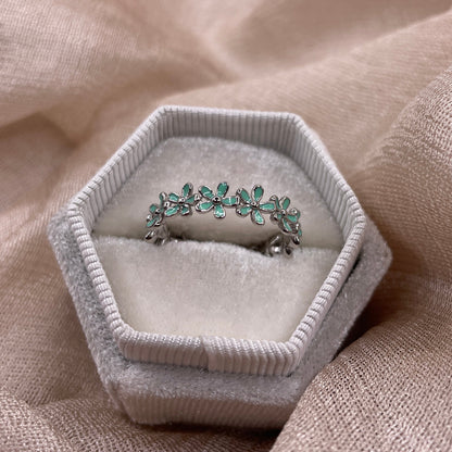 Daisy Flower Band 925 Sterling Silver Ring