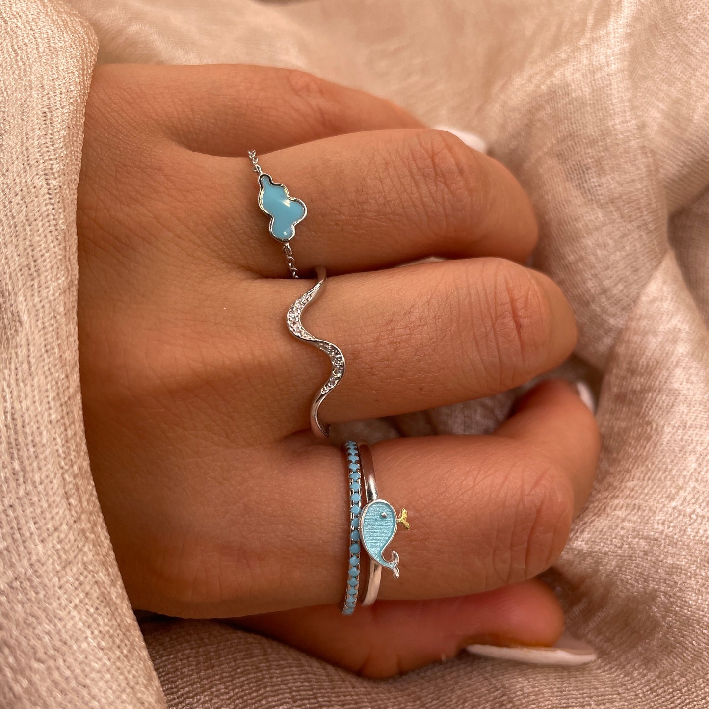 Fluid Wave 925 Sterling Silver Ring