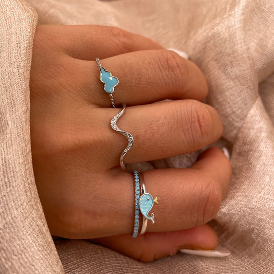 Mini Whale  Adjustable 925 Sterling Silver Ring