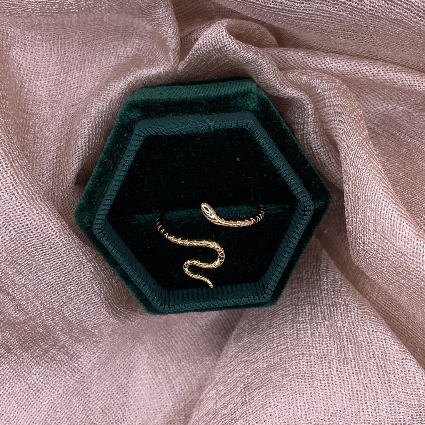 Gold Snake 925 Sterling Silver Ring