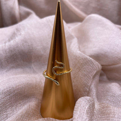 Gold Snake 925 Sterling Silver Ring