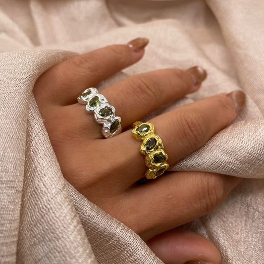 Chunky Organic Textured 925 sterling silver Ring