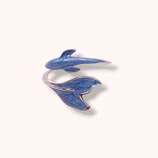 Blue Whale Adjustable 925 Sterling Silver Ring