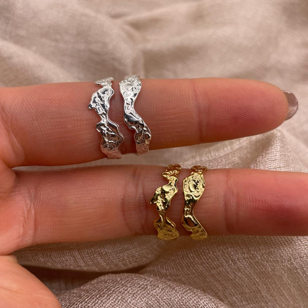 Double Flow Adjustable 925 Silver Ring