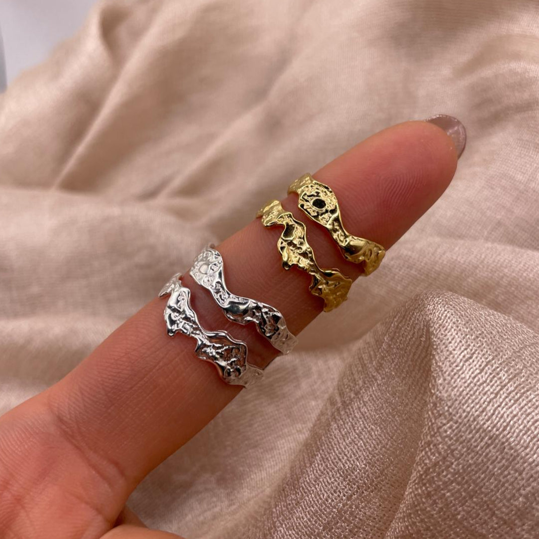 Double Flow Adjustable 925 Silver Ring