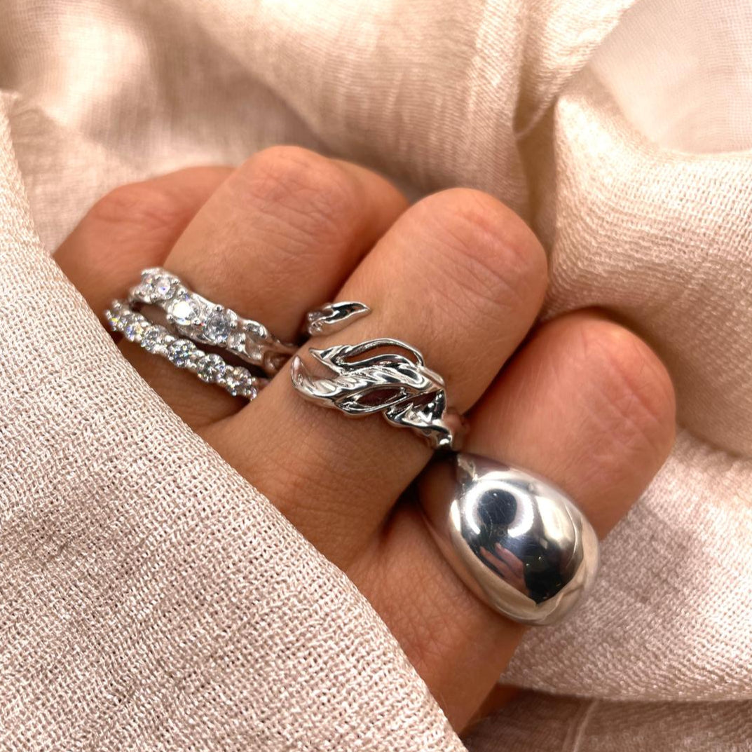 Flamevine Adjustable 925 Sterling Silver Ring