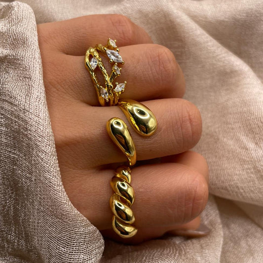 Chunky Twisted Adjustable 925 Sterling Silver Ring