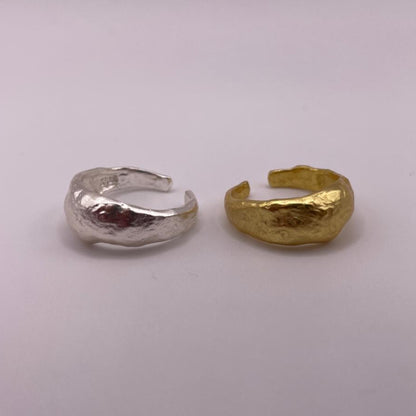Hammered Adjustable 925 Sterling Silver Ring