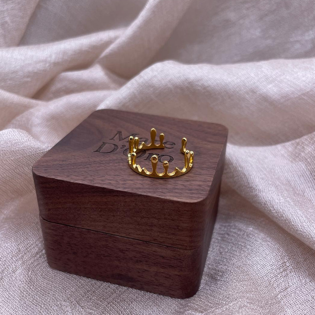 Wave Crest Gold Plated 925 Sterling Silver ring