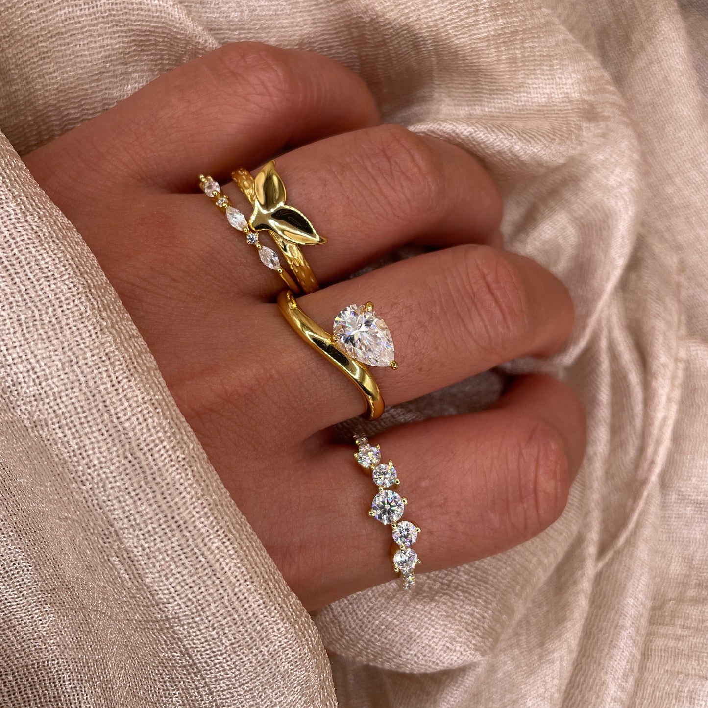Cluster Moissanite 925 Sterling Silver Ring | VVS1  D Color
