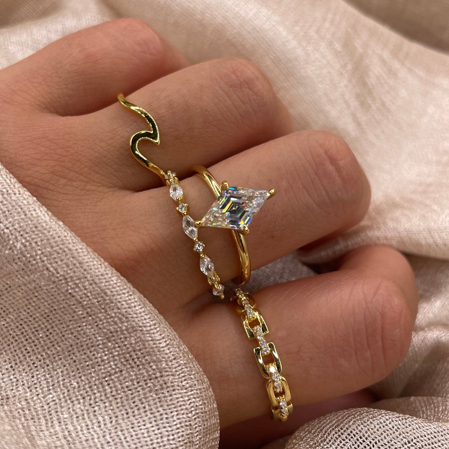 Kite Cut  2CT Moissanite 925 Sterling Silver Ring | D Color VVS1