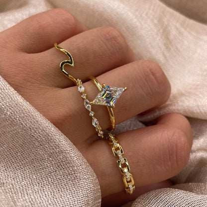 Kite Cut  2CT Moissanite 925 Sterling Silver Ring | D Color VVS1
