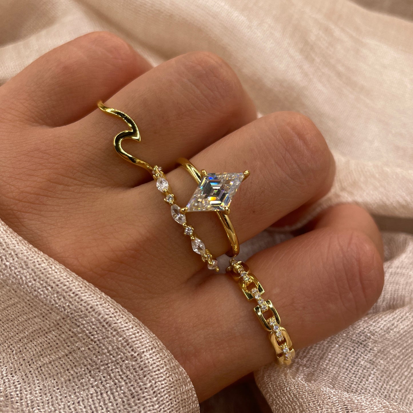 Kite Cut  2CT Moissanite 925 Sterling Silver Ring | D Color VVS1
